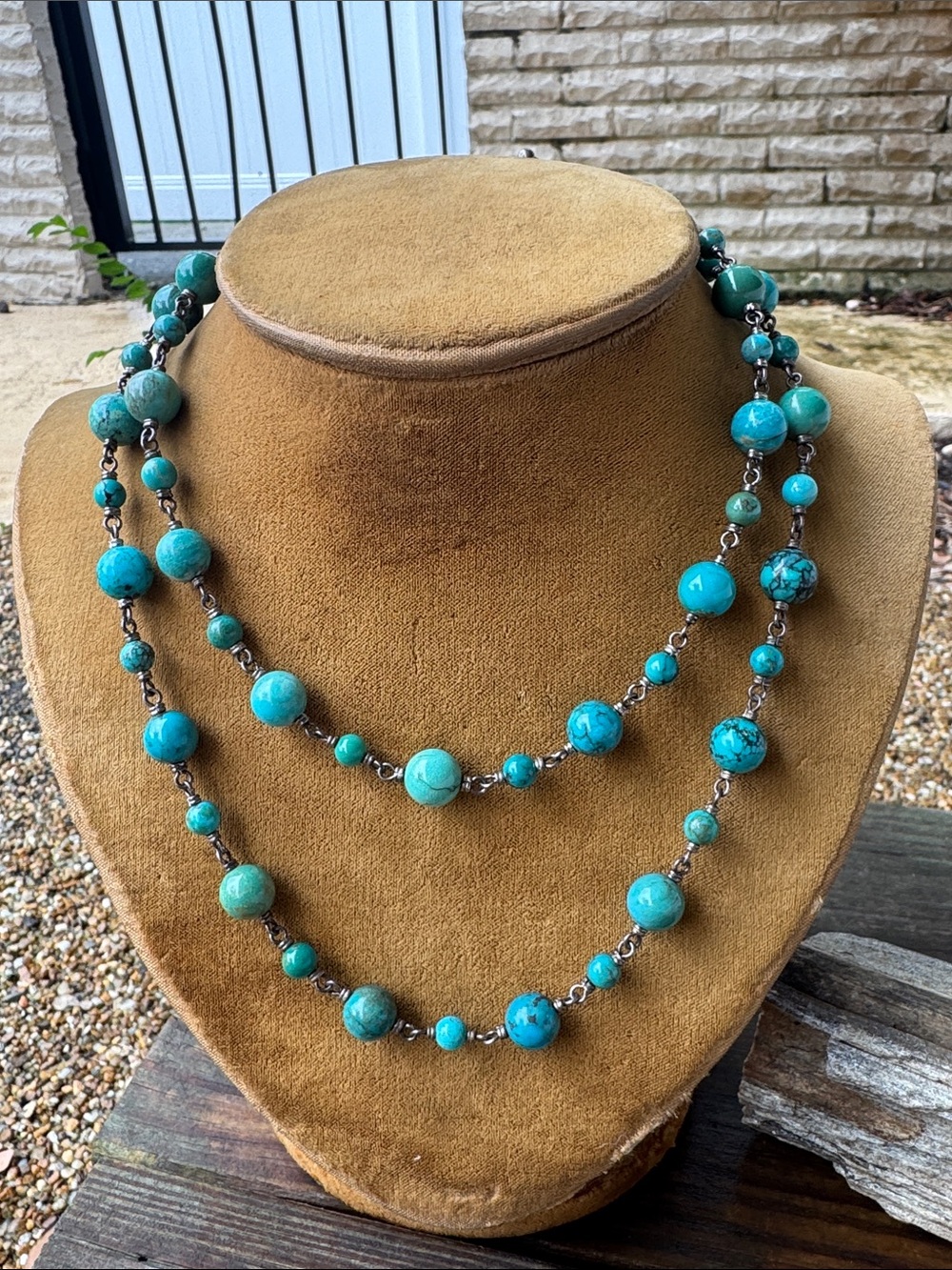 Whitney Kelly Sterling Silver and Turquoise Toggle Necklace